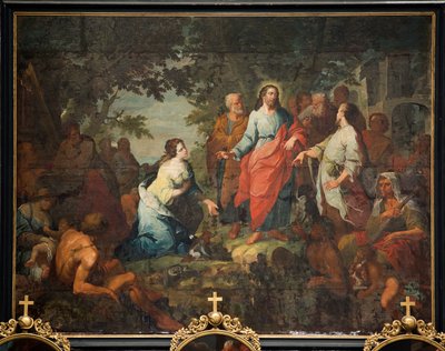 Församlingskyrka (Saint Martin Parish Church). målning. "Jesus och den samaritanska kvinnan". Matthew DeVisch. av Mathias de Visch