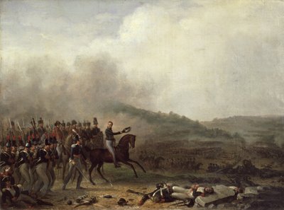 Willem Frederik (1772-1843) Prins av Orange i slaget vid Quatre Bras av Mathieu Ignace van Bree