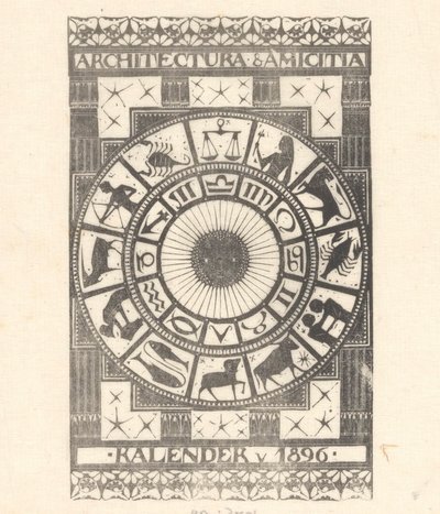 Omslagskalender 1896 av Mathieu Lauweriks