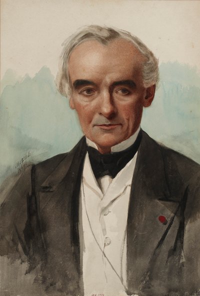 Porträtt av författaren Prosper Mérimée 1803-1870, 1869. av Mathilde Bonaparte