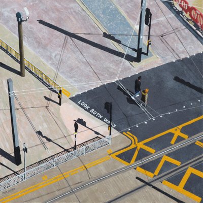 Look Both Ways, 2020 (akryl på panel) av Matt Bannister