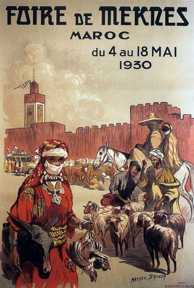 Affisch för mässan i Meknes, Marocko av Matteo Brondy