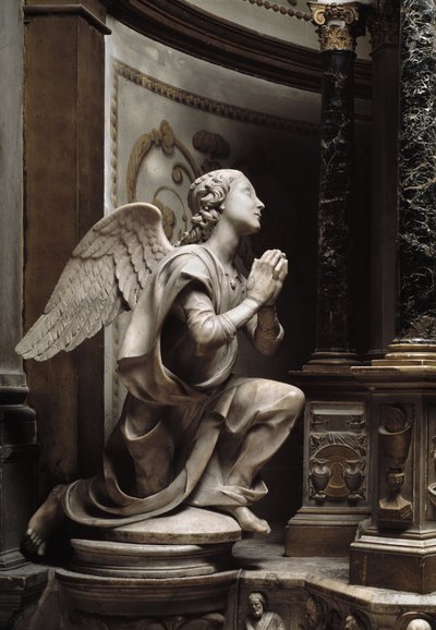 Ängel i tillbedjan Marmorskulptur av Matteo Civitali (1436-1501) av Matteo Civitali