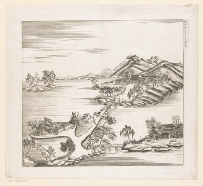 Vy över en del av det kejserliga sommarpalatset i Chengde (Jehol) i Kina av Matteo Ripa