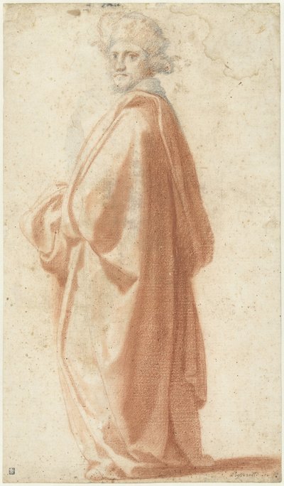 Studie av en modell i vid kappa av Matteo Rosselli