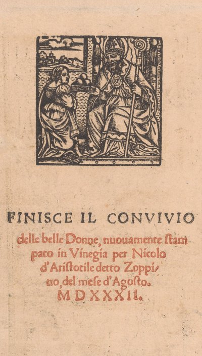 Convivio delle Belle Donne, sida 22 tergo, augusti 1532., augusti 1532. av Matteo da Treviso
