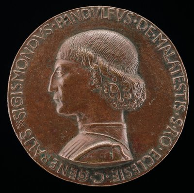 Sigismondo Pandolfo Malatesta, 1417-1468, herre av Rimini och Fano [framsidan], 1446. av Matteo di Andrea de Pasti