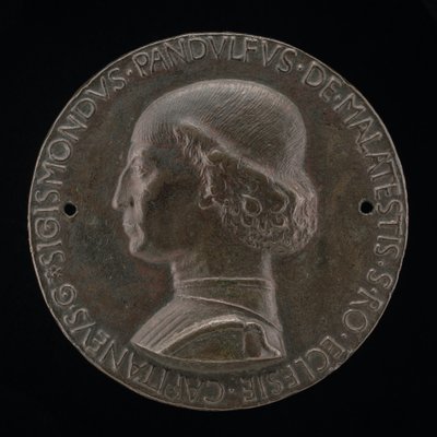 Sigismondo Pandolfo Malatesta, 1417-1468, herre av Rimini och Fano [framsidan], 1446. av Matteo di Andrea de Pasti