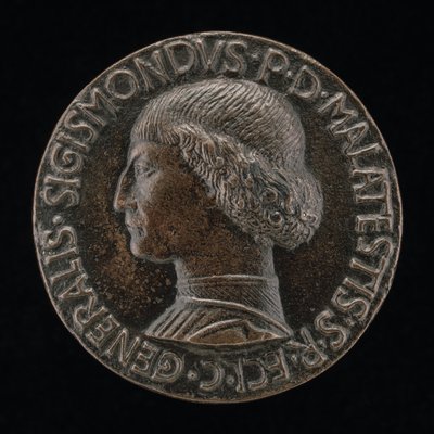 Sigismondo Pandolfo Malatesta, 1417-1468, herre av Rimini och Fano [framsidan], 1446. av Matteo di Andrea de Pasti