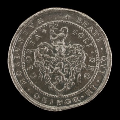 Vapen och inskription [omvänd], 1592. av Matthäus Carl