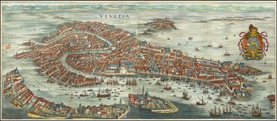 Venedig i fågelperspektiv 1636 av Matthäus Merian av Matthaus Merian
