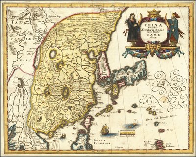 1636 års karta över Kina, Japan och Korea av Matthäus Merian av Matthaus Merian