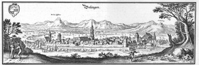 Balingen - utdrag ur Topographia Sueviae (Schwaben) av Matthaus Merian