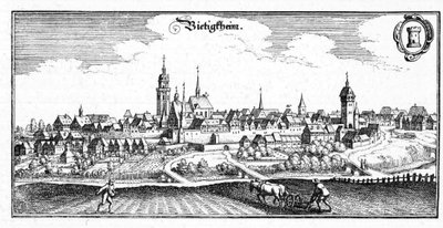 Bietigheim - utdrag ur Topographia Sueviae (Schwaben) av Matthaus Merian