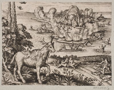 Här kan jag inte låta bli att tänka på den särskilt underbara varelse som de infödda kallar Mosse av Matthäus Merian d.Æ.