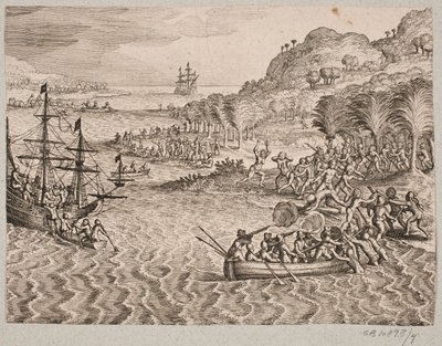 Om holländarnas landstigning på den bottenlösa ön av Matthäus Merian d.Æ.