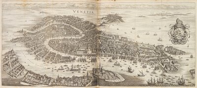 Panorama över Venedig. Från Newe Archontologia cosmica av Johann Ludwig Gottfried, 1646. av Matthaus the Elder Merian