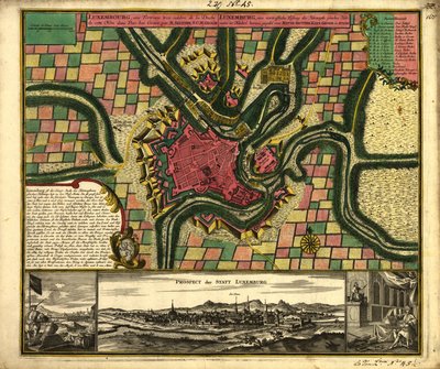Luxemburg, en mycket berömd fästning av hertigdömet med det namnet i Nederländerna av Matthaeus Seutter
