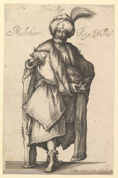 Melchior, efter Three Magi-serien av Jacques Bellange, ca. 1615. av Matthaus Merian