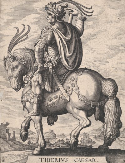 Plåt 3: Kejsar Tiberius till häst, från 