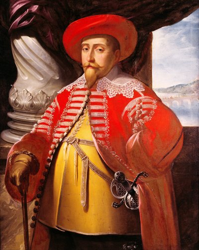 Porträtt av Gustavus Adolphus, 1632 av Matthaus Merian