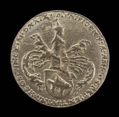 Vapensköld, vapen och mantel [omvänd], 1529. av Matthes Gebel