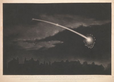 En avbildning av den meteor som sågs vid Paddington omkring 12 minuter före kl. 11 på kvällen den 11 februari 1850 av Matthew Cotes Wyatt