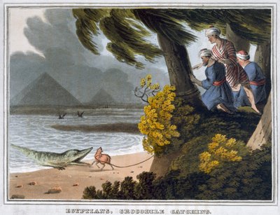 "Egyptier, krokodilfångande", 1813 av Matthew Dubourg