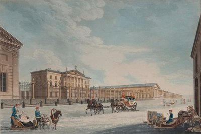 Utsikt över Imperial Bank och butikerna i St. Petersburg, 1815 av Matthew Dubourg