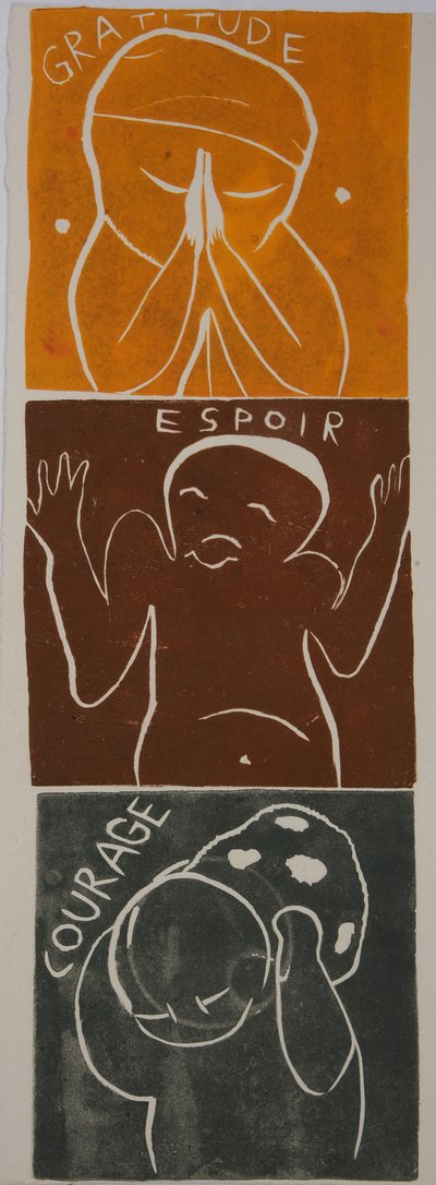 motto två, 2006 (linoleumsnitt) av Matthew Hilton