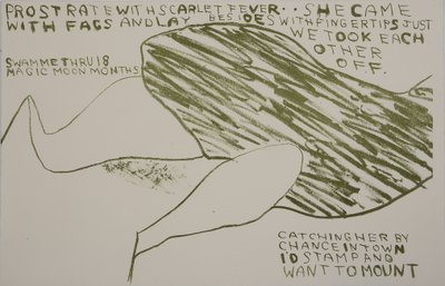 hon kom med bögar, 2009 (litografi) av Matthew Hilton