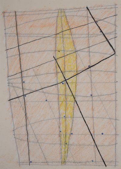stickdiagram 3, 2014 (akvarellkrita) av Matthew Hilton