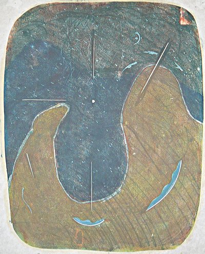 tabla ett, 2012 (linoleumtryck) av Matthew Hilton