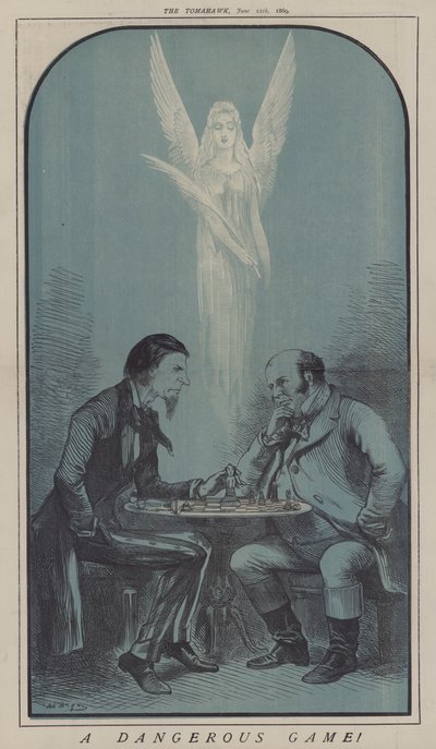 Ett farligt spel! (färg litho) av Matthew