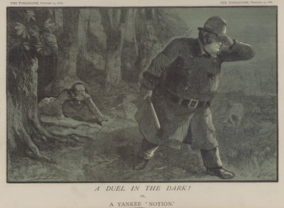 En duell i mörkret! eller, A Yankee Notion (lito i färg) av Matthew