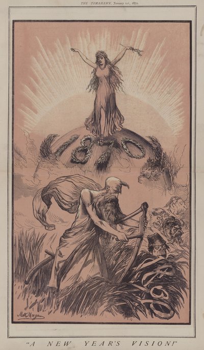 En nyårsvision (litho i färg) av Matthew