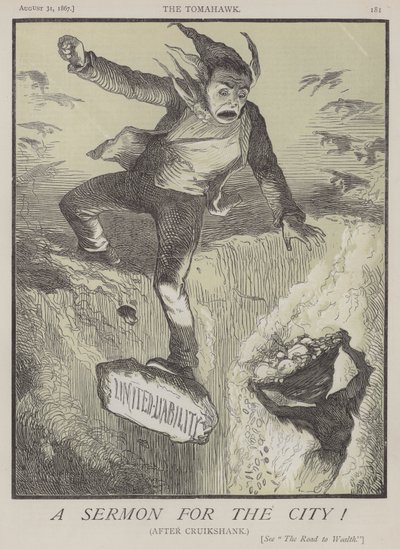 En predikan för staden! (färg litho) av Matthew