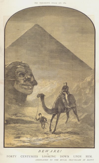 Akta sig! eller fyrtio århundraden ser ner på honom (färg litho) av Matthew
