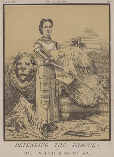 Försvara tronen! eller, den engelska Joan of Arc (färg litho) av Matthew