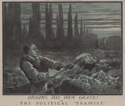 Gräver sin egen grav! eller, Den politiska trappisten (färg litho) av Matthew