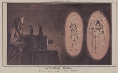 Upplösande vyer! eller, Det förflutna och framtiden (färg litho) av Matthew