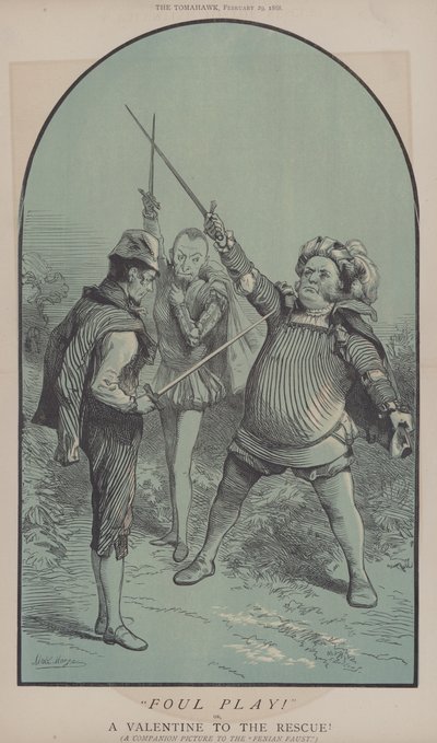 Fult spel! eller, A Valentine to the Rescue (färg litho) av Matthew