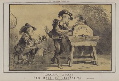 Slipning bort; eller, Vägen till svält (färg litho) av Matthew