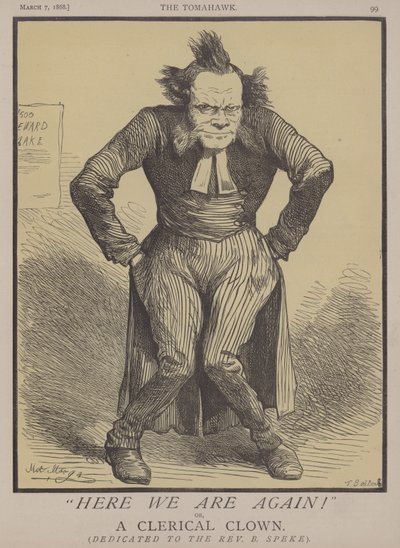 Här är vi igen! eller, A Clerical Clown (färg litho) av Matthew