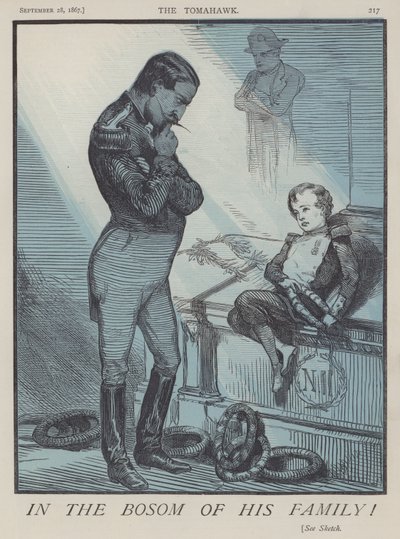 I hans familjs sköte! (färg litho) av Matthew