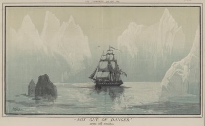 Inte utom fara eller bland isbergen (färg litho) av Matthew