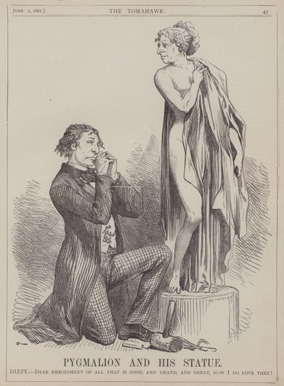 Pygmalion och hans staty (färg litho) av Matthew