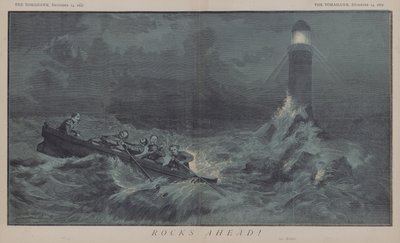 Rocks Ahead! (färg litho) av Matthew