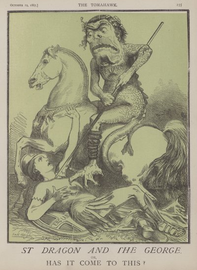 St Dragon and the George eller, har det blivit så här? (färg litho) av Matthew