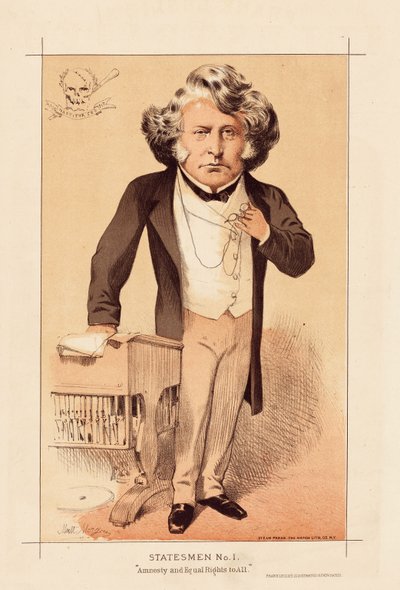 Statsman nr 1, Amnesti och allas lika rättigheter, pub. 1871 (lito i färg) av Matthew